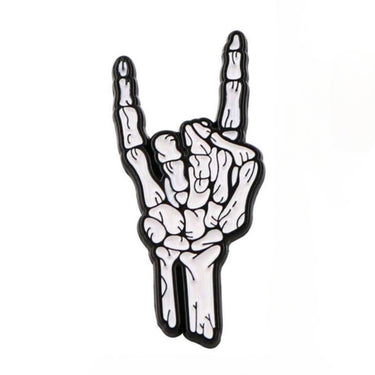 Skeletal Metal Hand Enamel Pin